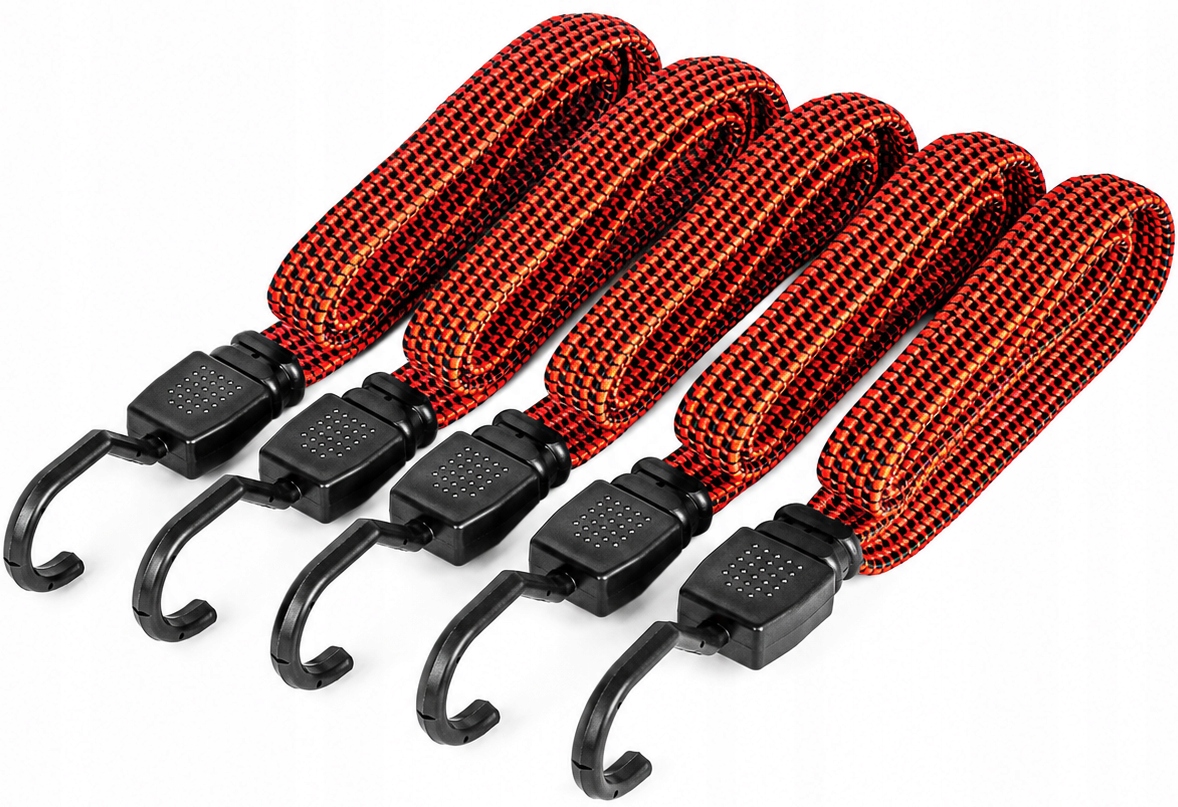 5x Gumowa Link Do Mocowania Bagażu Guma Pas Z Haczykami Elastyczna 120CM