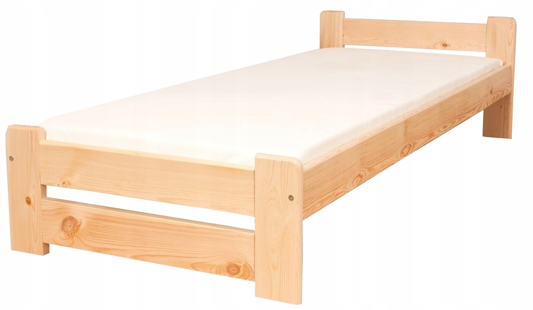 

Drewniane łóżko sosnowe 90cm ze stelażem sypialnia
