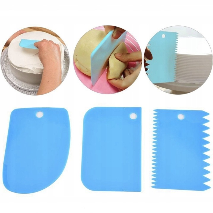 ŁOPATKA PACKA NÓŻ SZPATUŁKA DO DEKORACJI OZDOBY TORTU CIASTA 3 szt #63 Marka inna