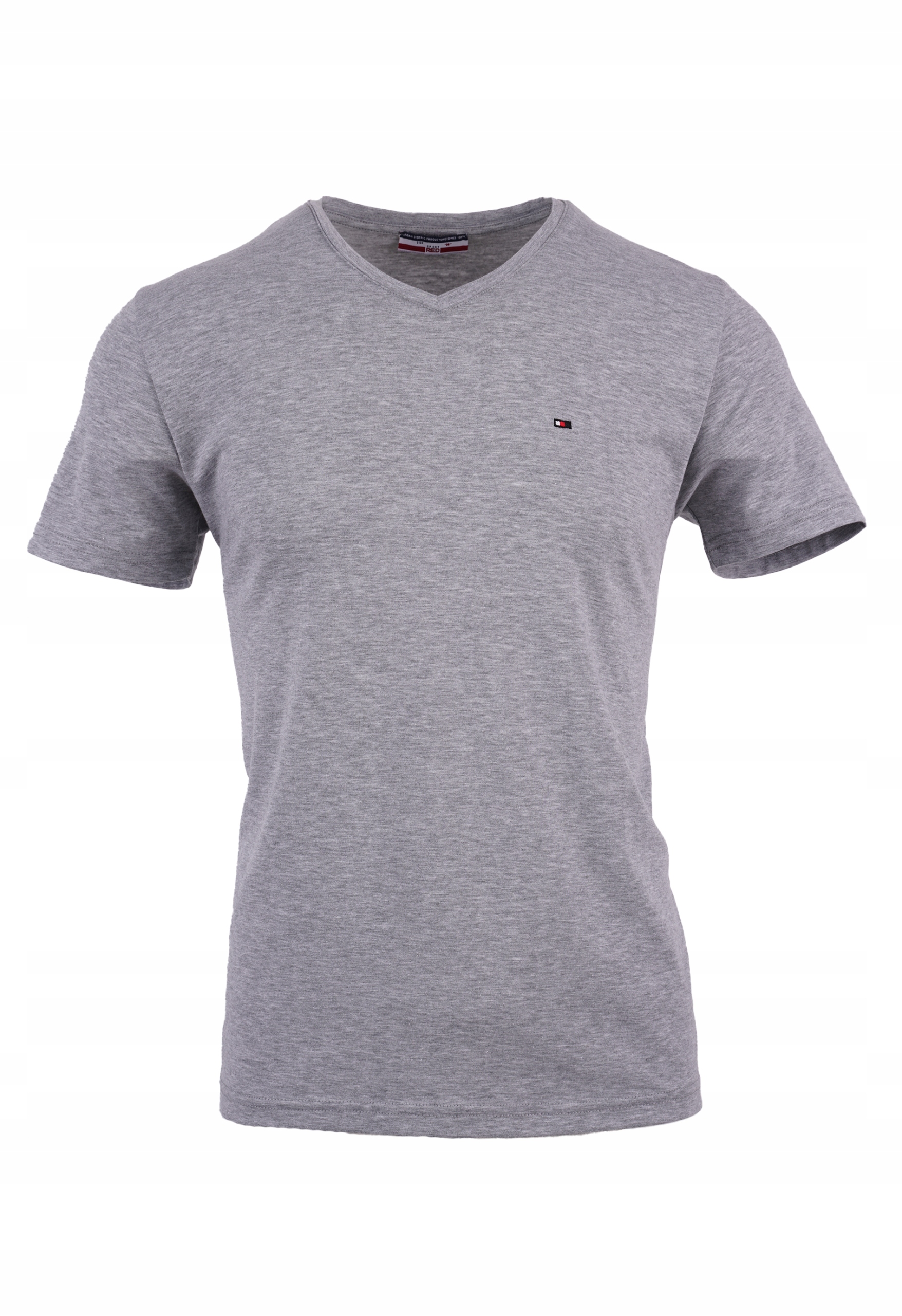 

T-shirt Męska Siwa Koszulka W Serek W Szpic M