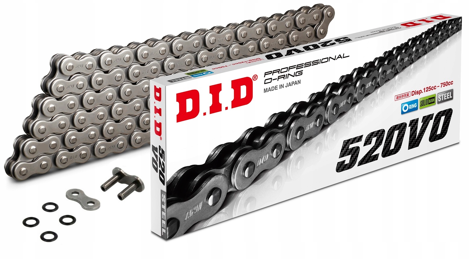 ŁAŃCUCH NAPĘDOWY DID 520VO-112 OGNIW + ZAPINKA
