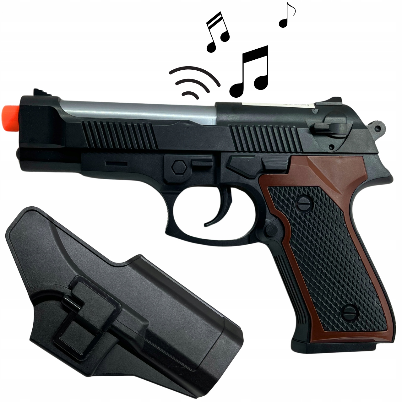 PISTOLET POLICYJNY DLA DZIECI ZABAWKOWY DŹWIĘKOWY Z KABURĄ POLSKIE KOMENDY Rodzaj pistolety