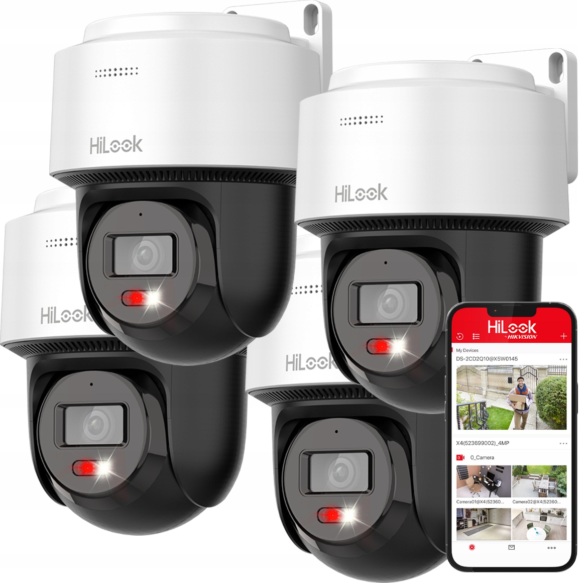 Otočná kamera 4x PoE 4Mpx PTZ-N4MP-P HiLook Reproduktor Mikrofón Autotracking