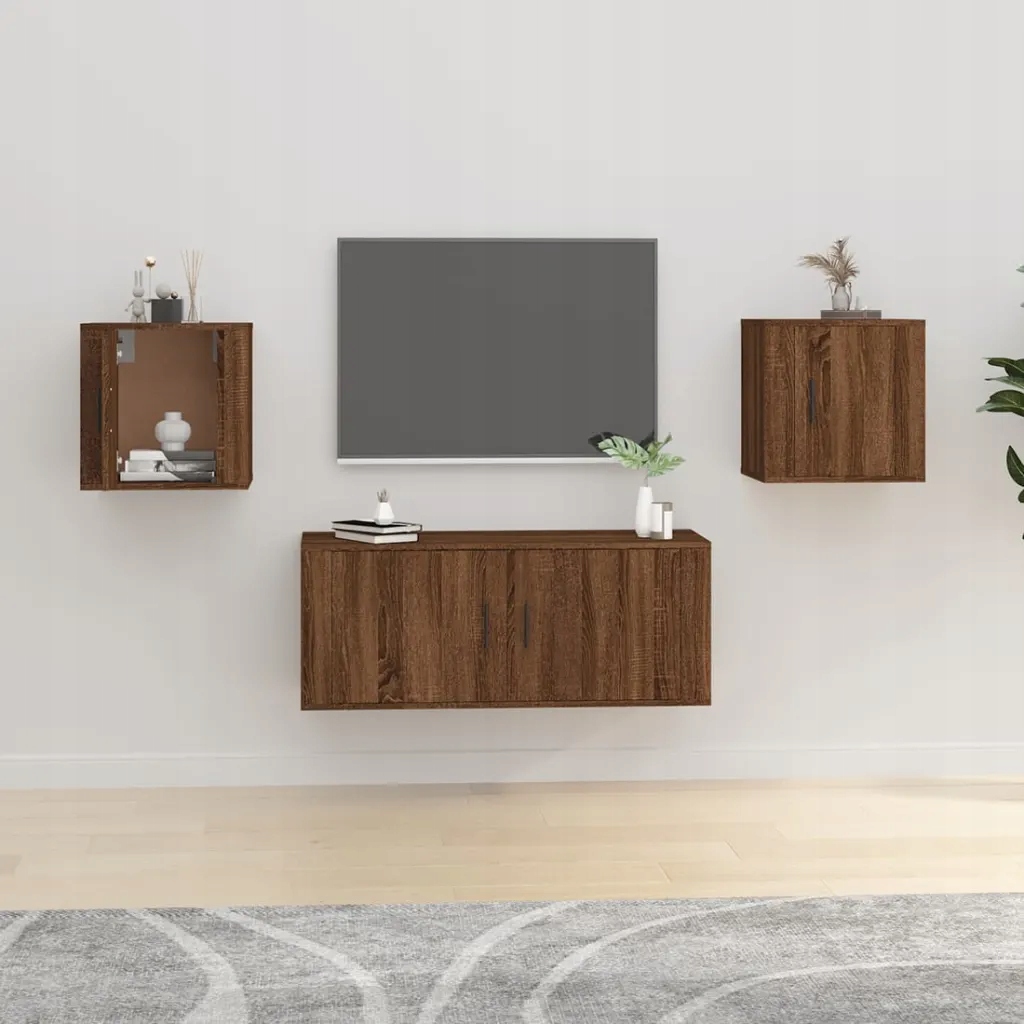 Nástěnné Tv skříňky 2 ks hnědý dub 40 x 34,5 x 40 cm Hnědá 816655