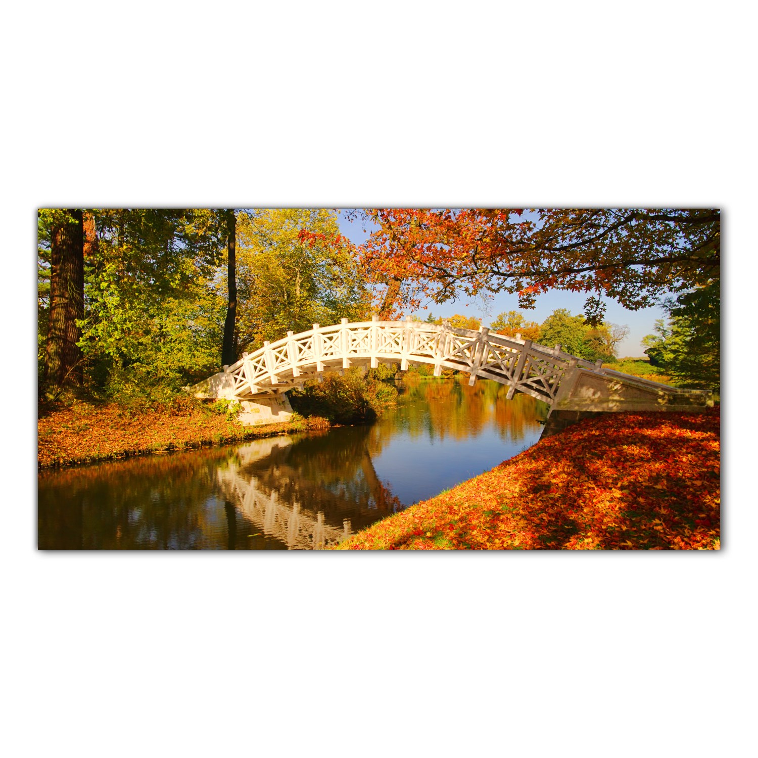 

Obraz na szkle Foto Jesień Most Krajobraz 120x60