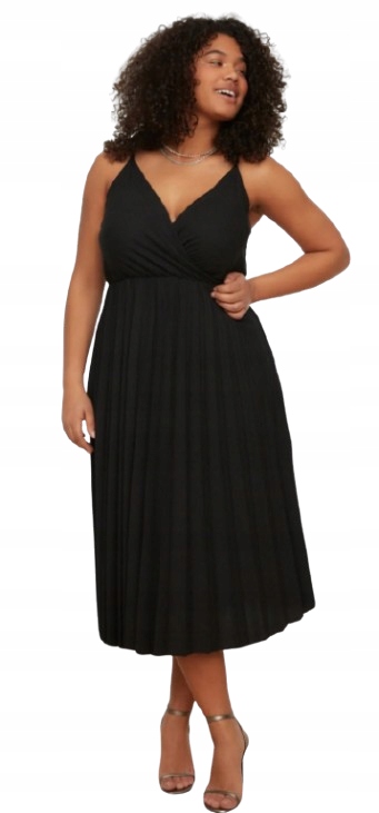 Trendyol Černé Šaty Na Ramínka Plus Size 44 5_B