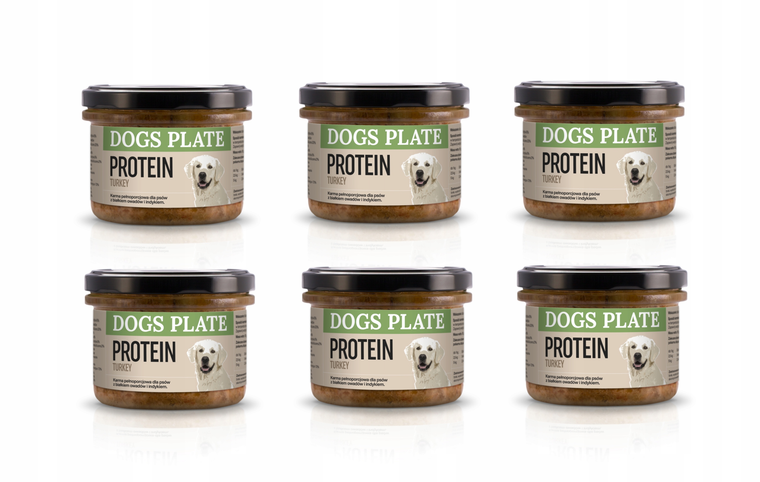 Levně Dogs Plate Protein Turkey – krmivo z krůtího masa a hmyzích bílkovin 6x180 g