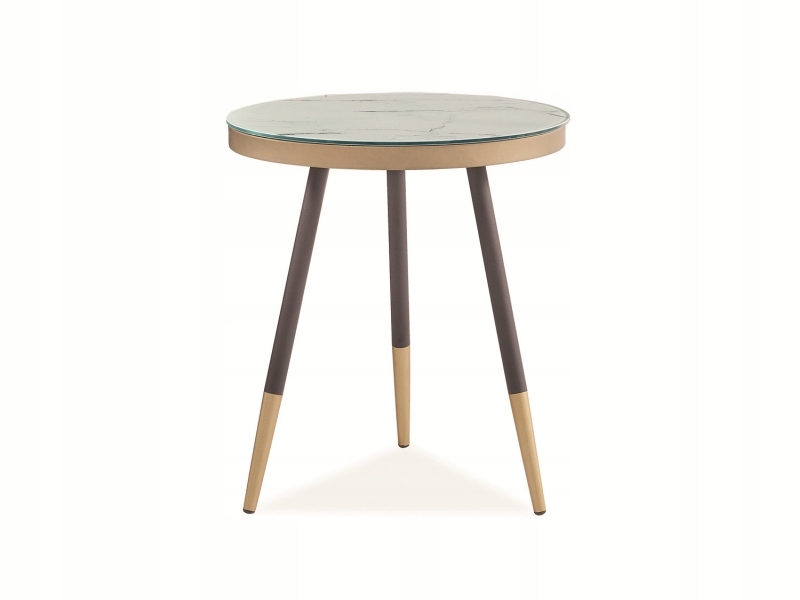 Lavička stolek Vega C bílý mramor/černá fi 45 cm Sig