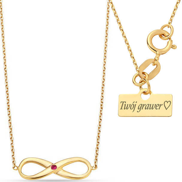 

Złoty naszyjnik 333 Celebrytka Rubin Grawer