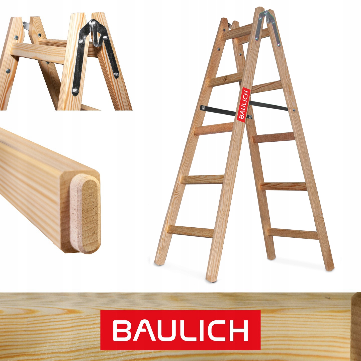 Žebřík 2x5 malířský, oboustranný, rozkládací, rozkládací Baulich