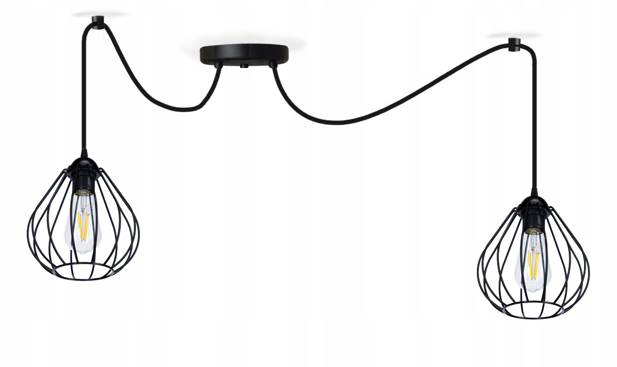 Stropní svítidlo lustr do obývacího pokoje Pavouk Melon 2 černá loftová stropní lampa