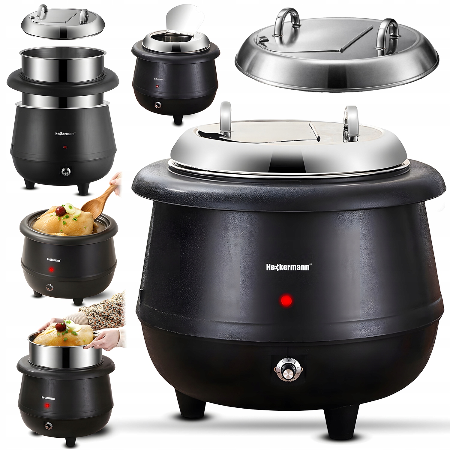 KOCIOŁEK PODGRZEWACZ ELEKTRYCZNY 400W DO ZUP GULASZU PROFESJONALNY 13L