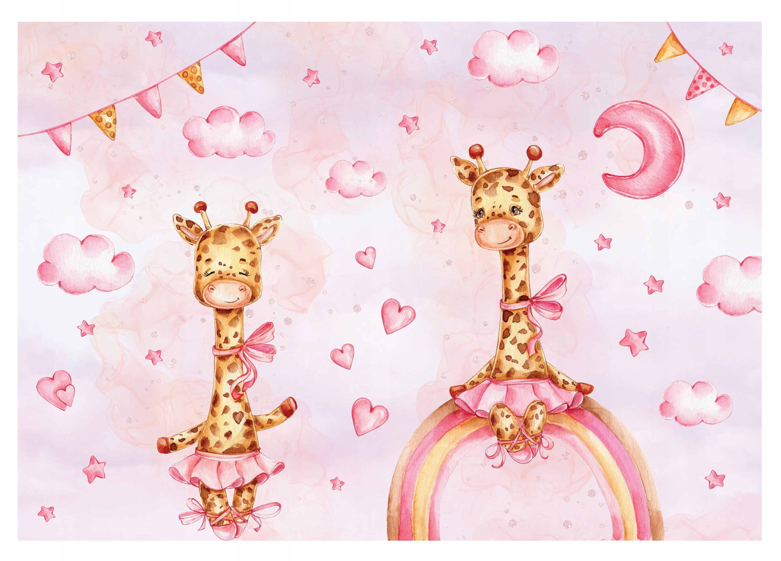 Fototapeta Pre Dievčatko Žirafy Ružová 312x219