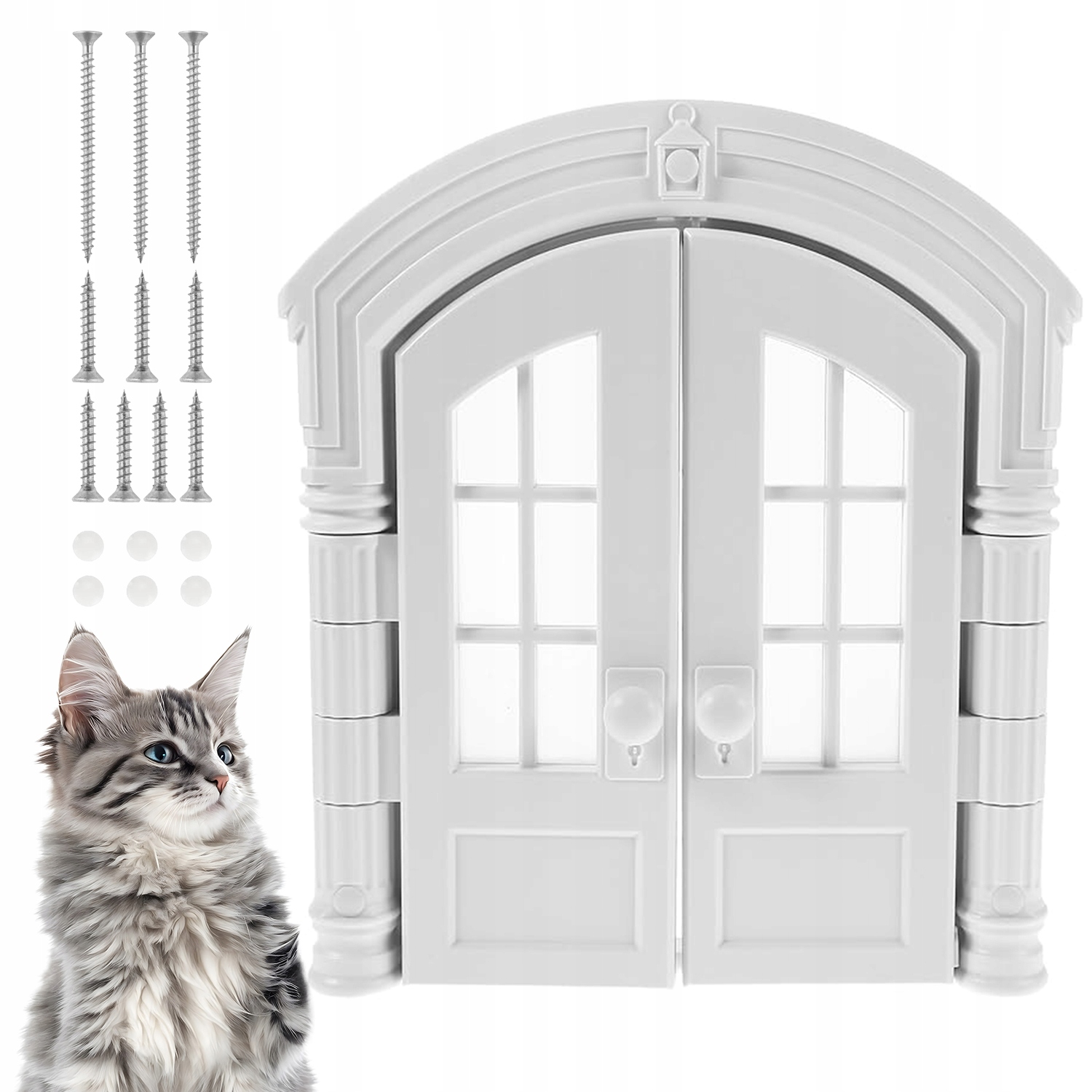 Levně Dvojitá Dvířka Pro Kočky S Francouzským Designem A Průhlednými Okénky