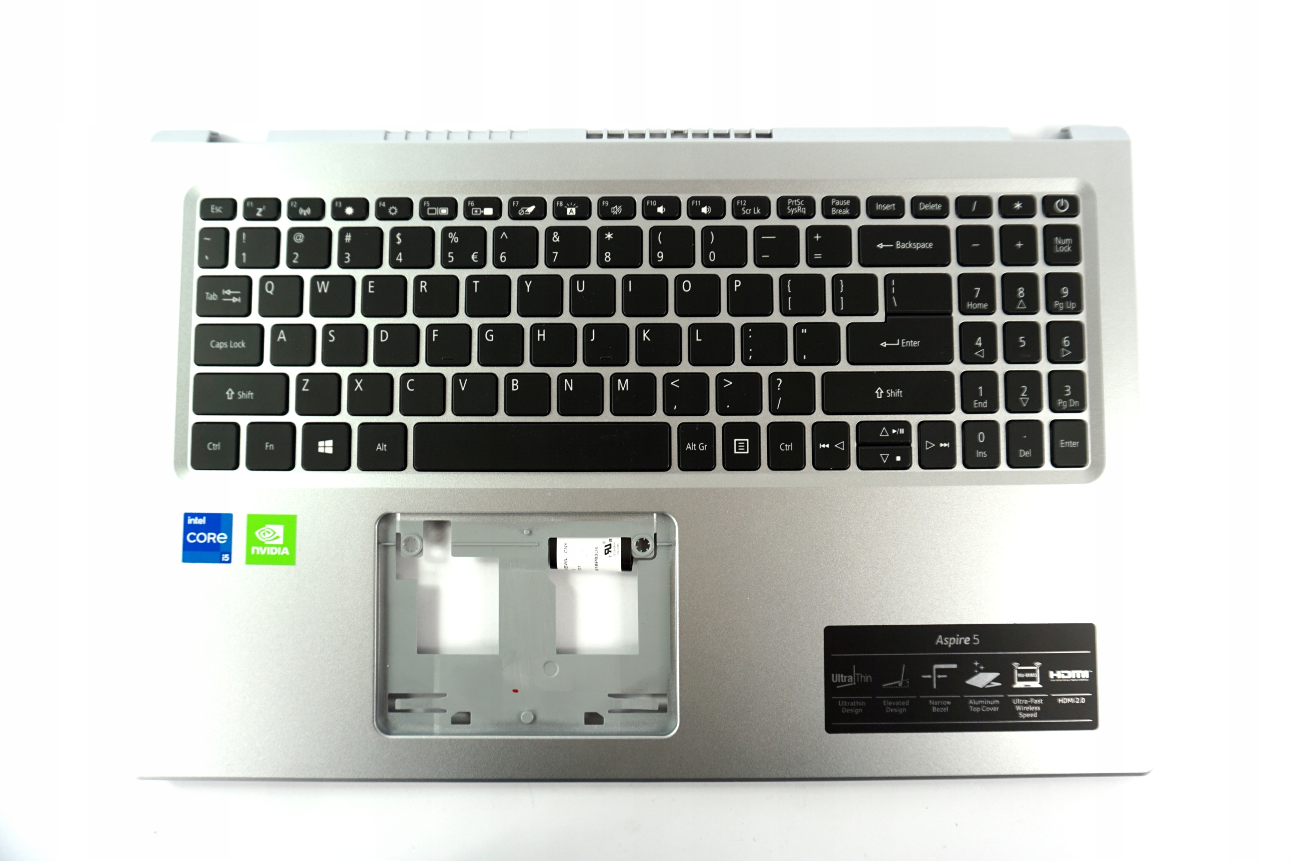 Palmrest Klávesnice Acer 15.6" Led stříbrná A515-56T Nový Originál