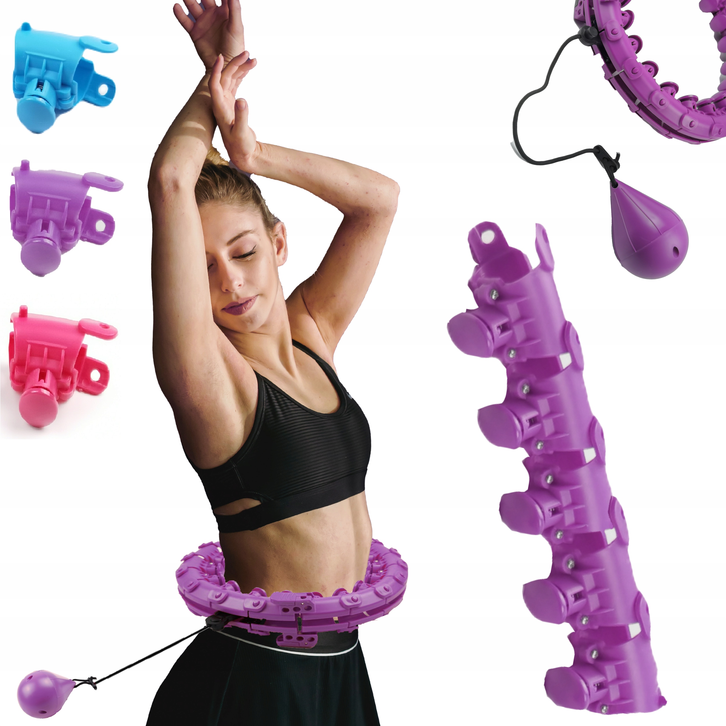 HULA HOP z Obciążeniem Odchudzające Wypustkami i Masażerem TRENING W DOMU Liczba kulek masujących 24