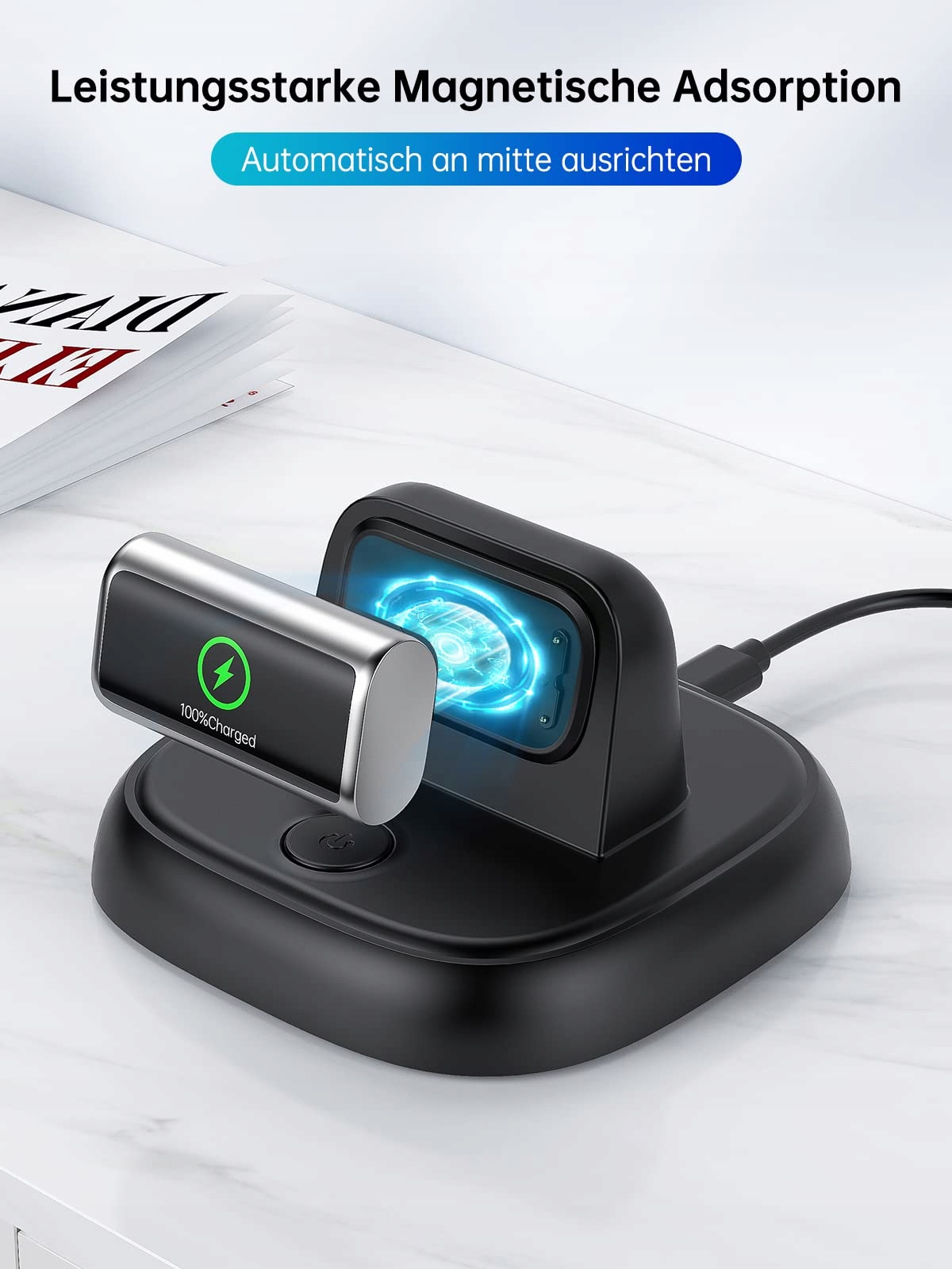 LVFAN Ładowarka Fitbit Charge 6 Szybkie Magnetyczne Złącze Reset Kabel — miniatura 4