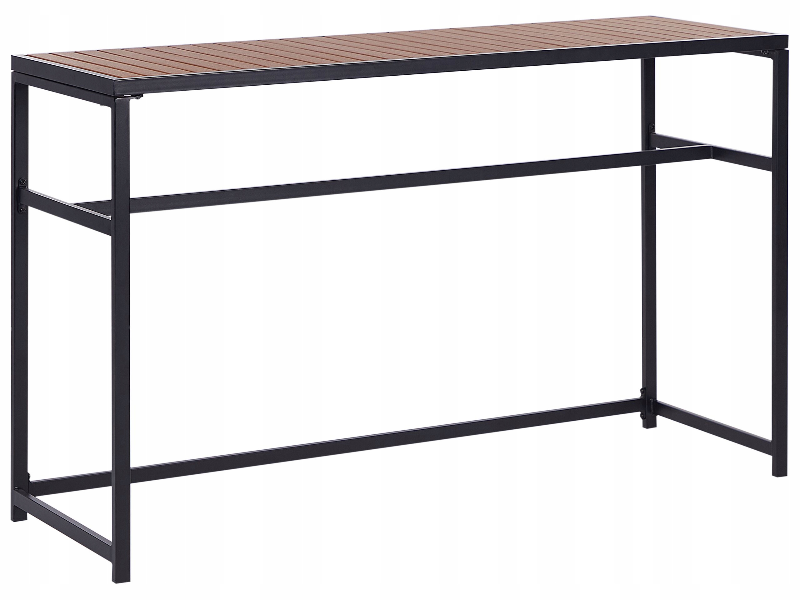 Stolik ogrodowy barowy metalowy 150 x 50 cm czarny