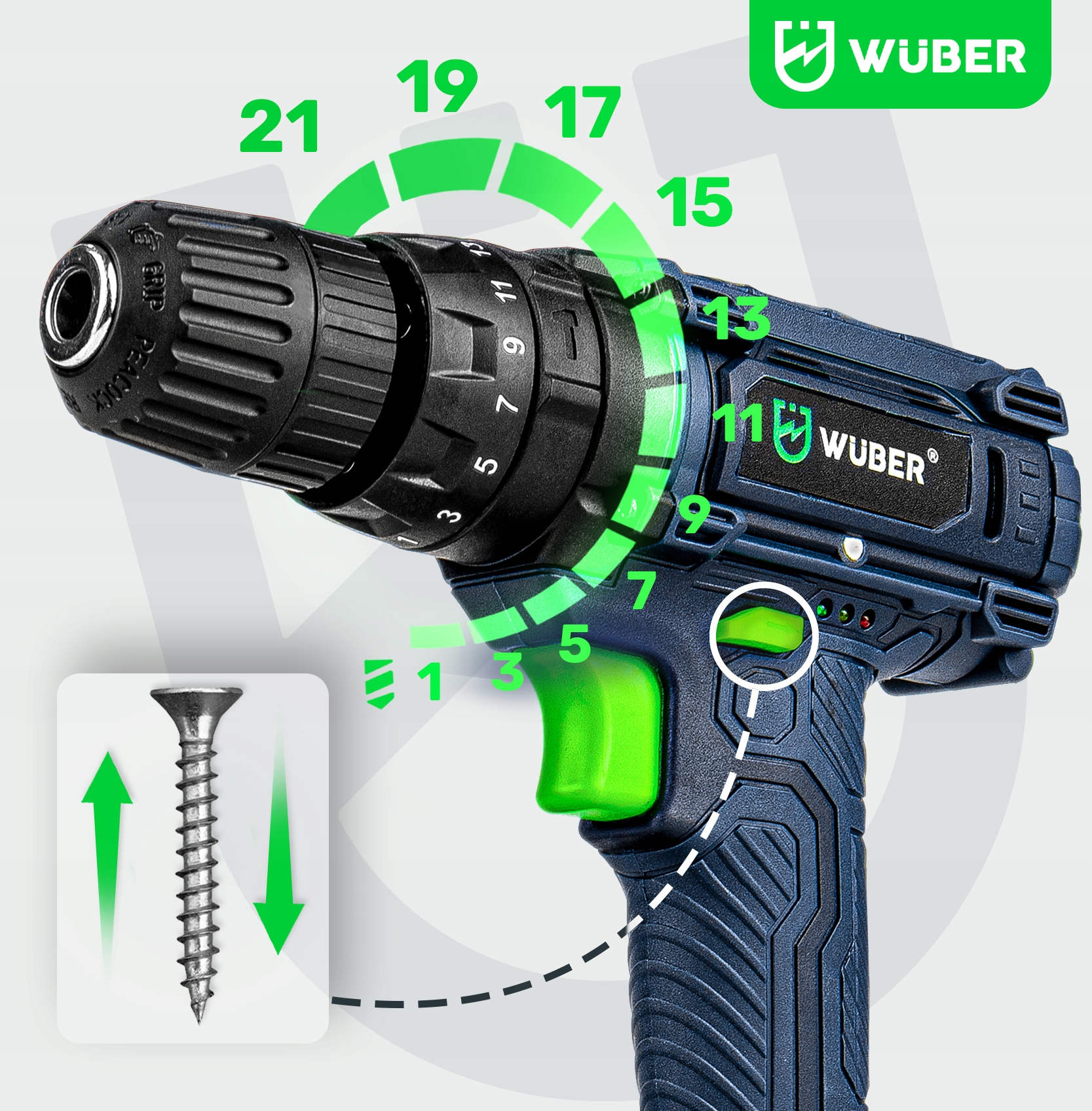 WIERTARKO WKRĘTARKA UDAROWA AKUMULATOROWA 2X AKU Pojemność akumulatora 2 Ah