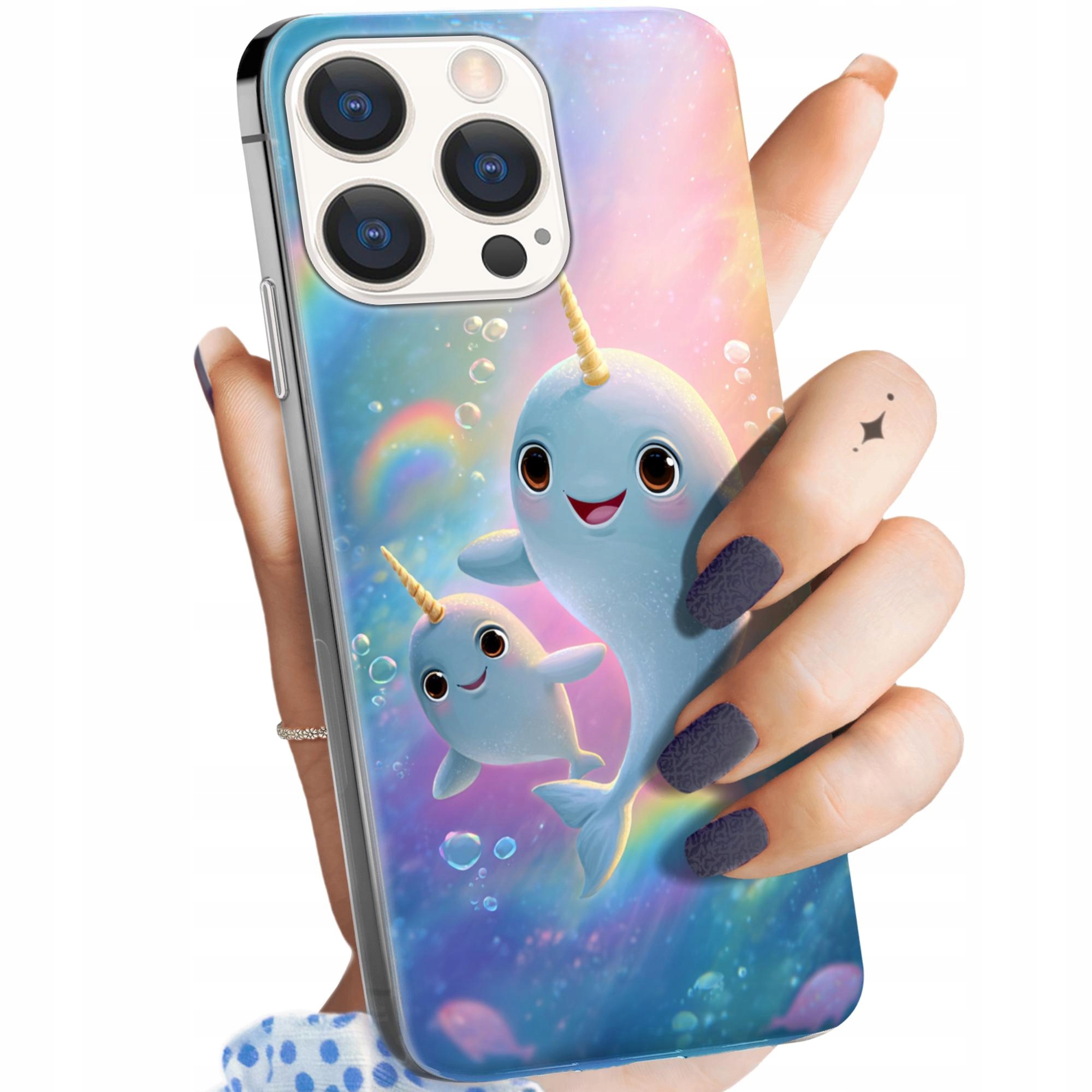 Etui Do Iphone 15 Pro Max Narwal Bajki Morskie Zwierzęta Obudowa Case