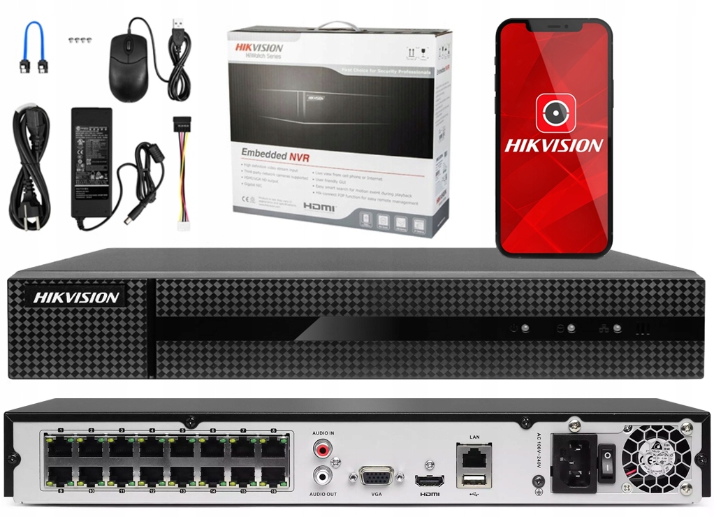 

Rejestrator Ip PoE HWN-4216MH-16P na 16 Kamer Ip