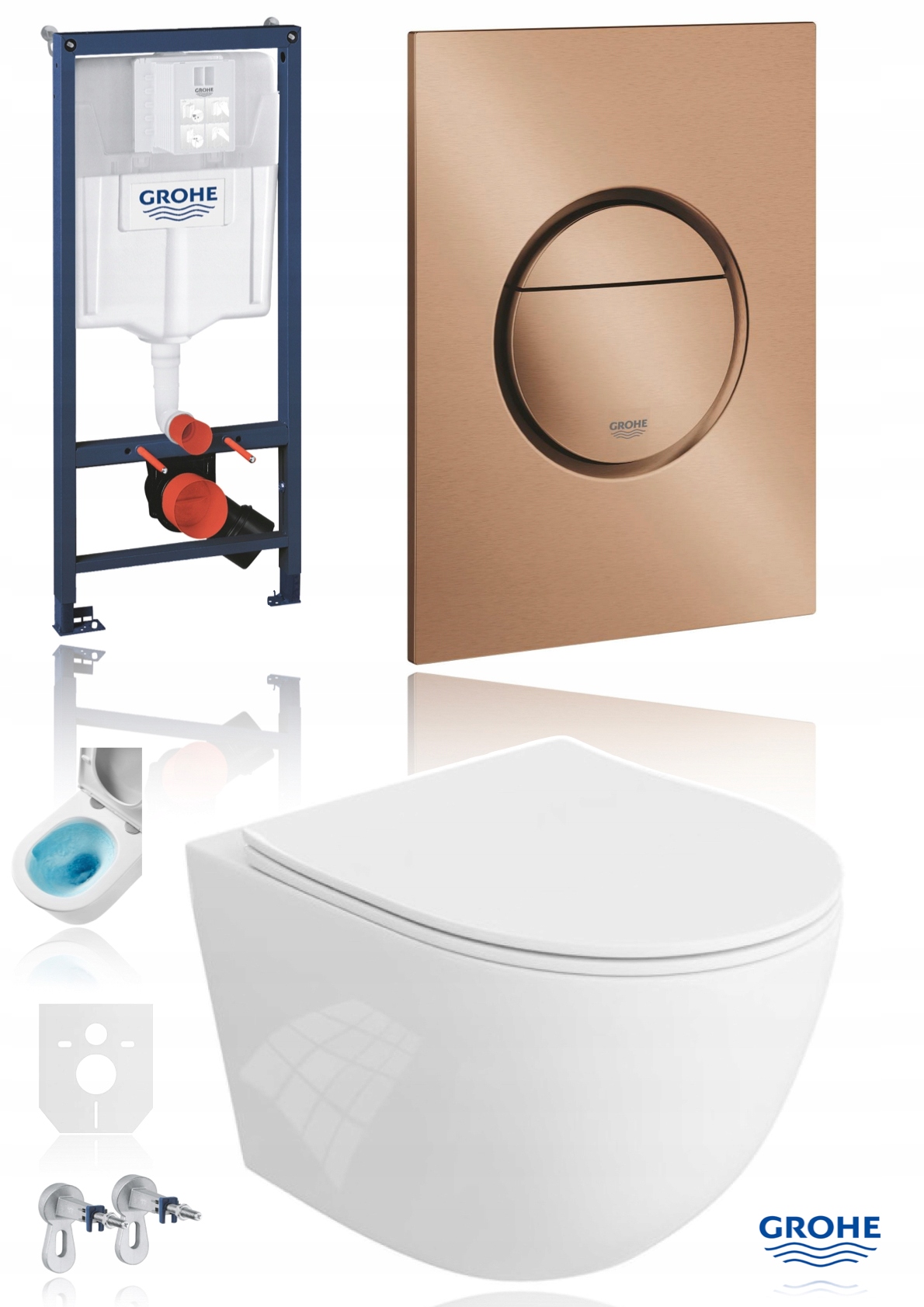 Grohe stelaż Podtynkowy zestaw Miska Wirowa Wc miedź szczotkowana 37601DL0