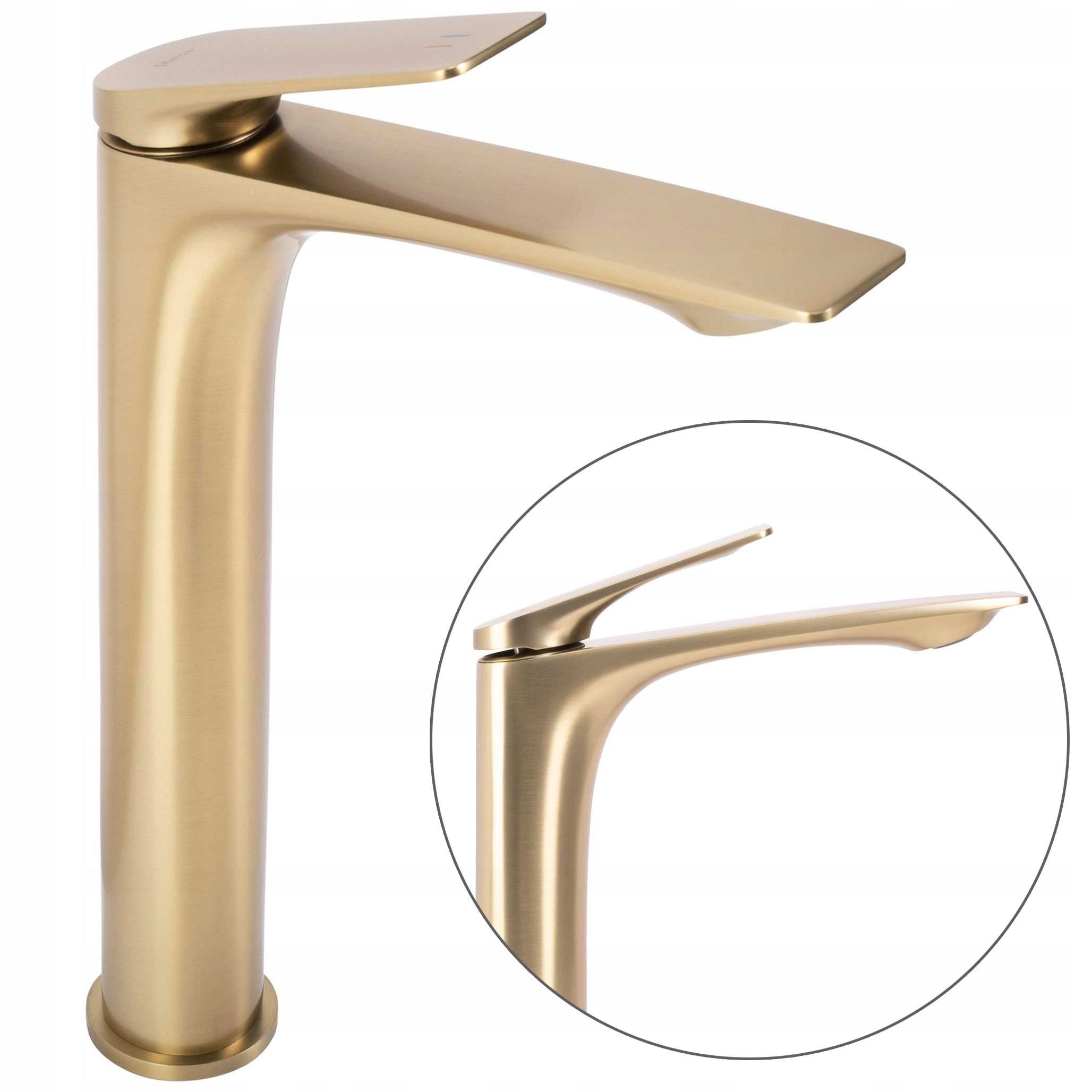 Vysoká umývadlová batéria Rea Avalon Zlatá brúsená doska