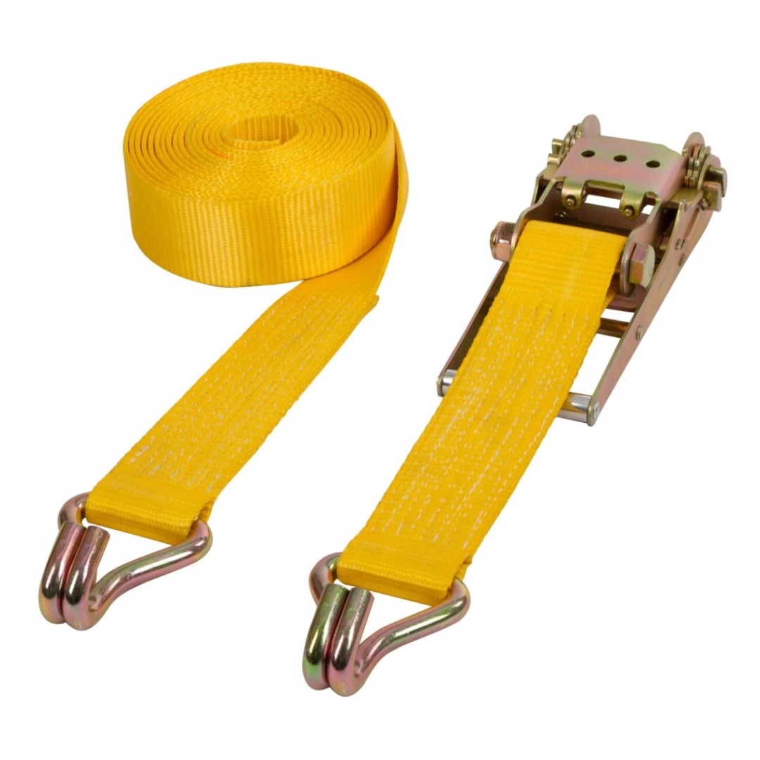 Přepravní pás s napínákem, 8 m x 75 mm, 10 000 kg, 5,0 kN, žlutý, Kerbl