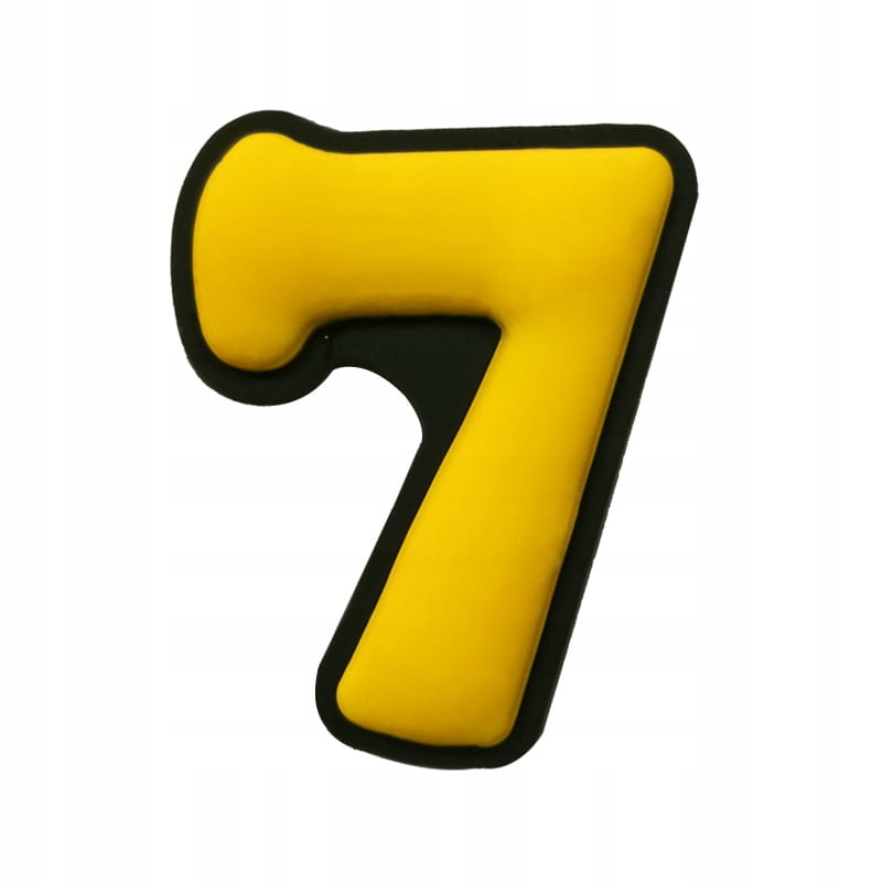 

Cyfra 7 żółta przypinka do crocs, ozdoba, kroksy