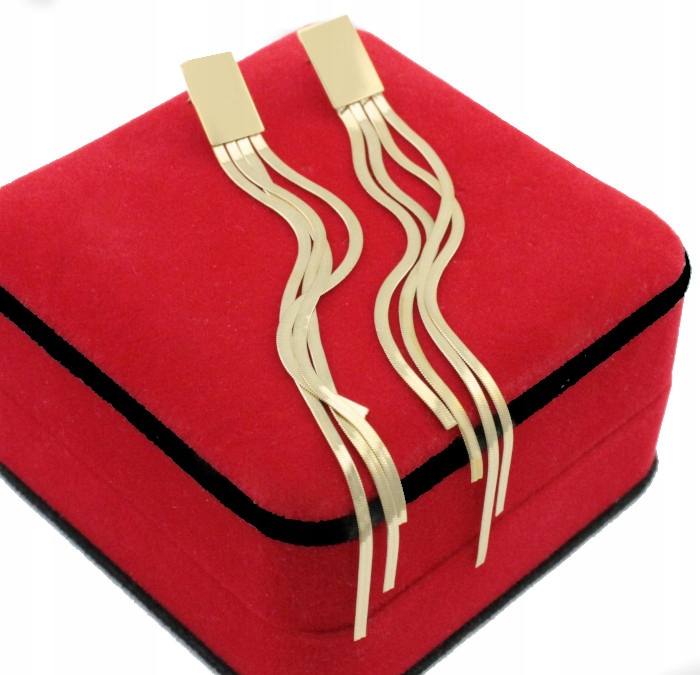 KOLCZYKI ZŁOTE DŁUGIE ŻMIJKI MULTI CHWOSTY STAL CHIRURGICZNA Marka Inna marka