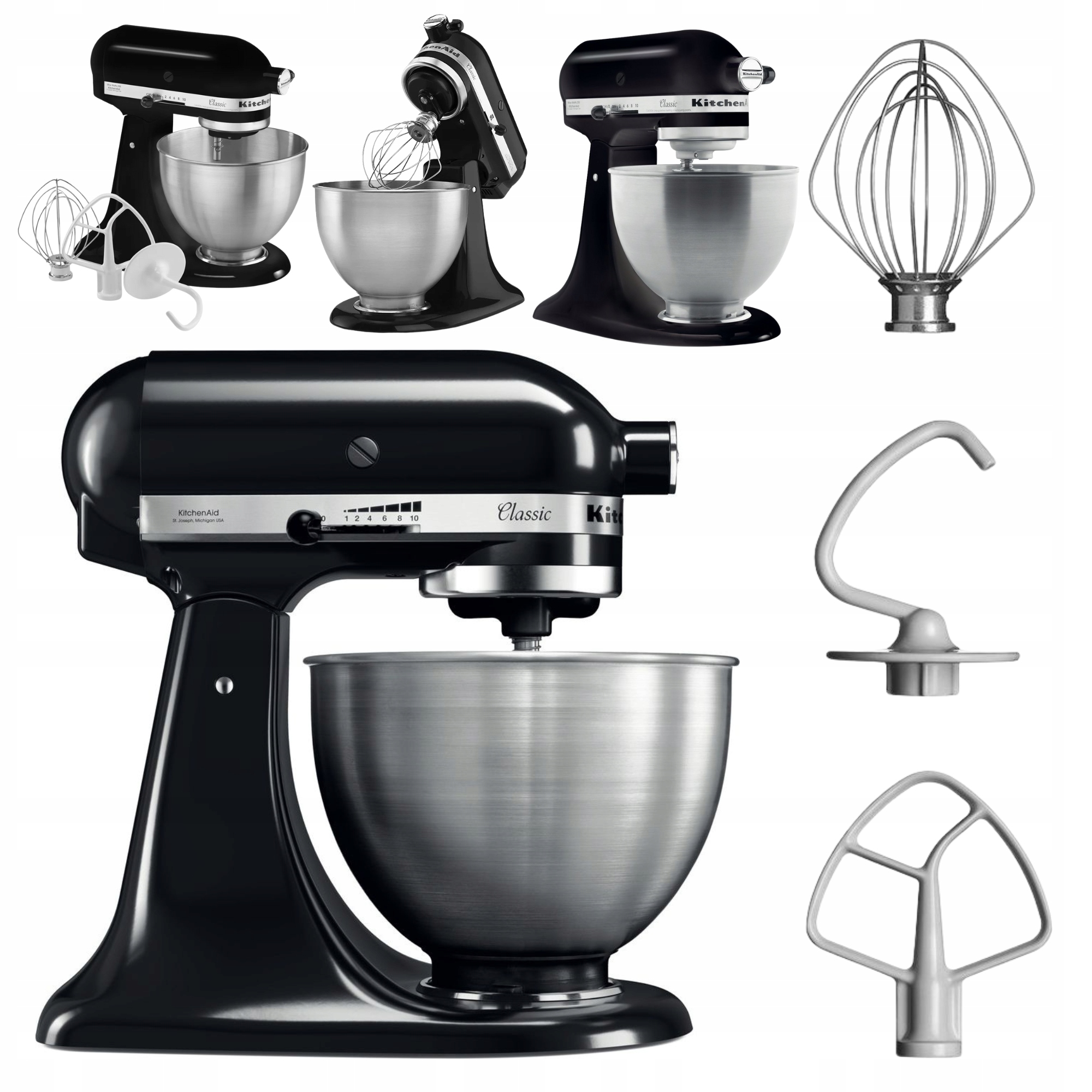 Kuchyňský planetární robot KitchenAid Classic 5K45SSEOB 275 W černý 4,3 L