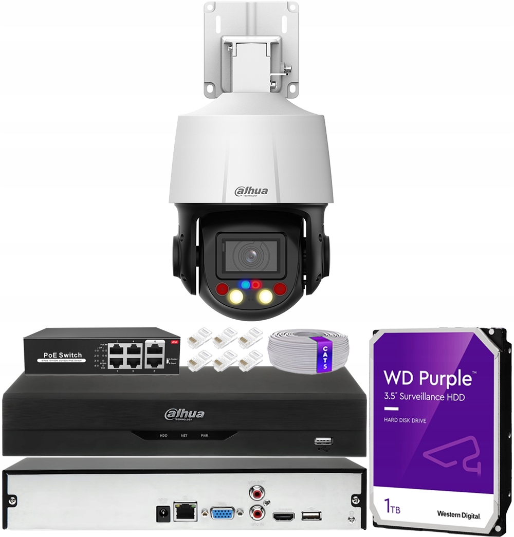 Sada na monitorovanie Ip Ptz kamery Dahua TioC 4Mpx SD3E405DB-GNY-A-PV1 Nvr