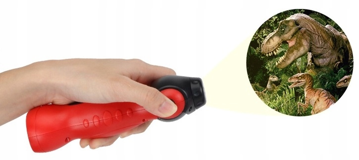 Latarka Projektor 25 Slajdów Dinozaury Dinozaur Zwierzęta Slajdy Czerwona Płeć Brak informacji