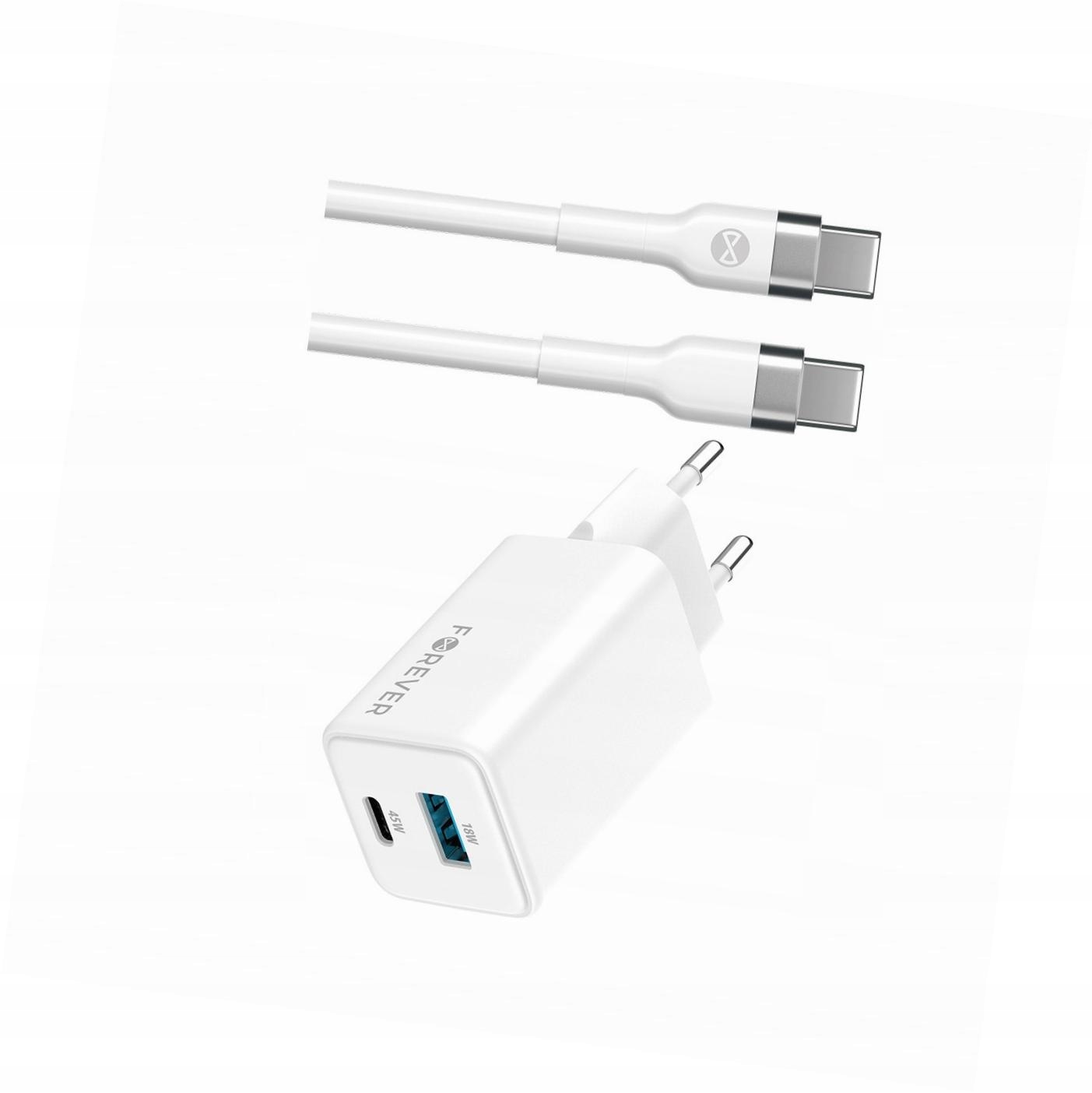 Szybka ładowarka GaN 45W 2 wejścia Usb i Usb-c z kablem do Realme C55 4G
