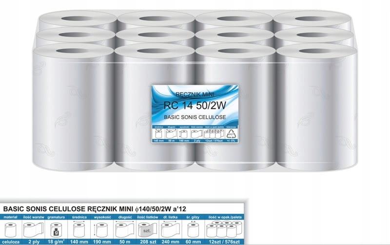 

Ręcznik rola MIDI celuloza 2W 14cm 12szt bezpyłowy