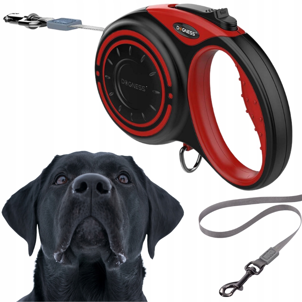 Vodítko Pro Psa 5 m do 50 kg XL Automatická S Blokovací Páskou Dogness