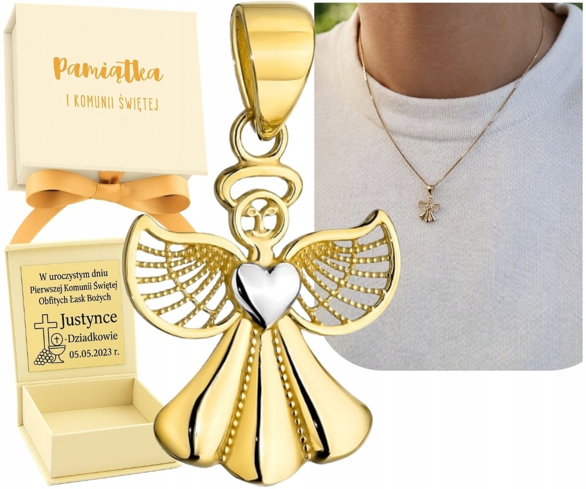 Zlatý Přívěsek Přívěsek Andílek S Držícím Srdíčkem 585 Jako Dárek
