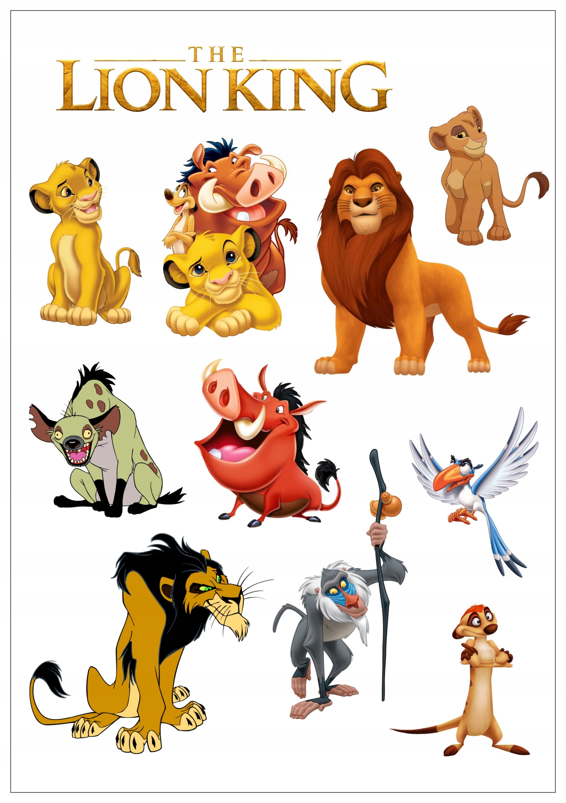 Król Lew - Masa cukrowa, wydruk A4