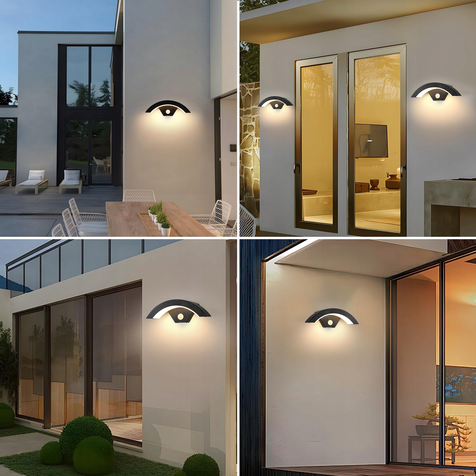 Kinkiet LED Z Czujnikiem Ruchu Zewnętrzny Czarny 24W 3000K 2 Szt DELIPOP — miniatura 9