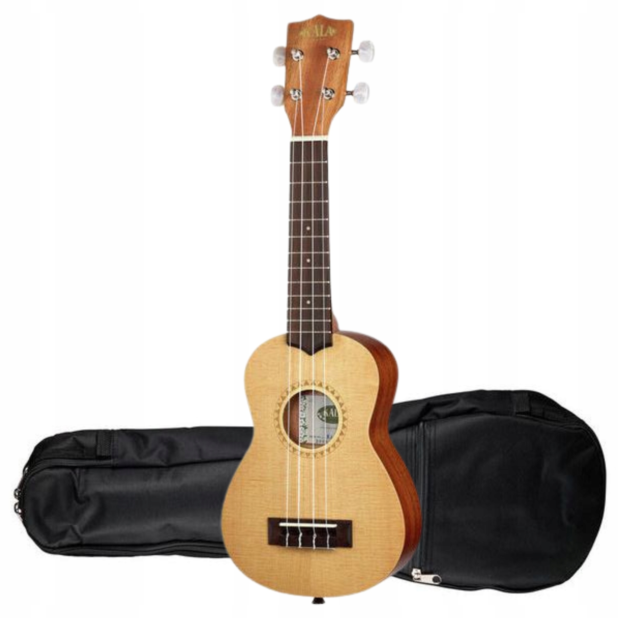 Sopránové ukulele Smrk Mahagon Gigbag Obal Kala Satin Mahogany Soprano