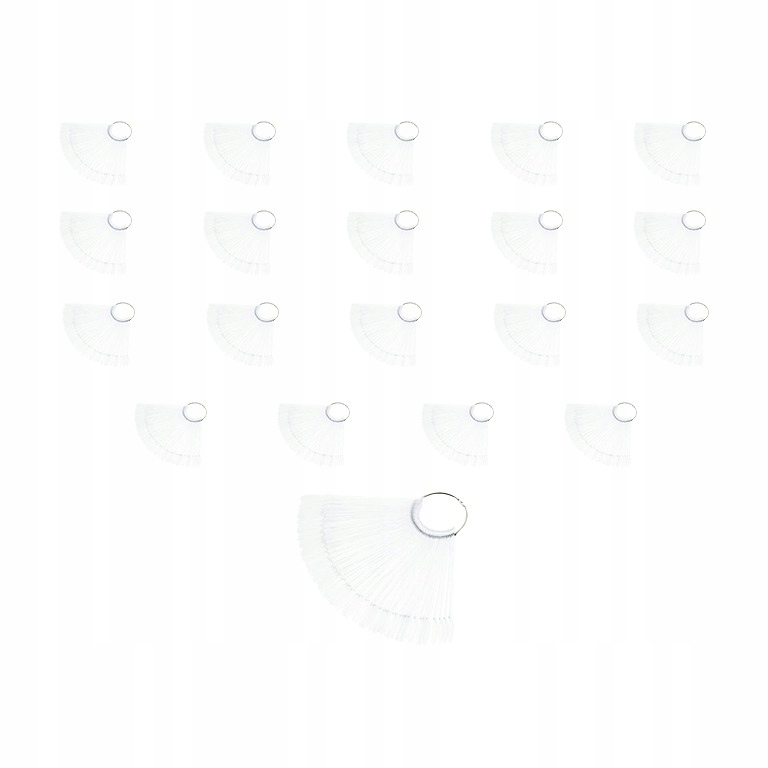 Vzorník Vějíř na kole pro laky 50 tipů Průsvitný Mandle 20 ks