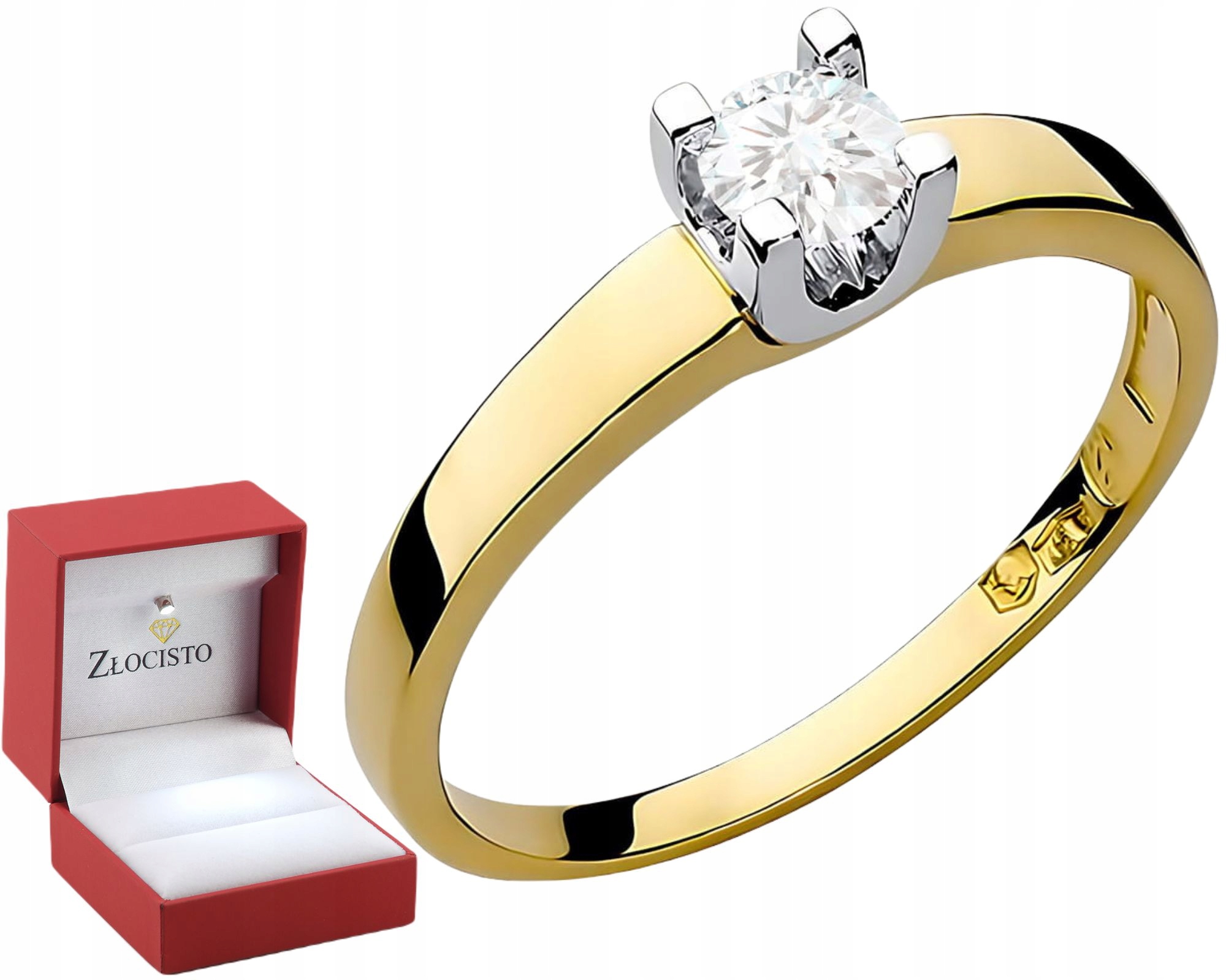 Zlatý Prstýnek S Laboratorním Briliantem 0,30 Ct Dárek Gravírování