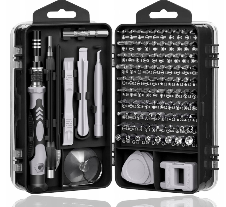 ZESTAW ŚRUBOKRĘTÓW PRECYZYJNYCH 115W1 BITY WKRĘTY ŚRUBOKRĘTY