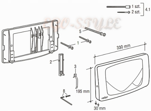 VALSIR Przycisk Spłukujący spłuczki WC ANGEL RIOS VS0/828501 Biały White Rodzaj do WC