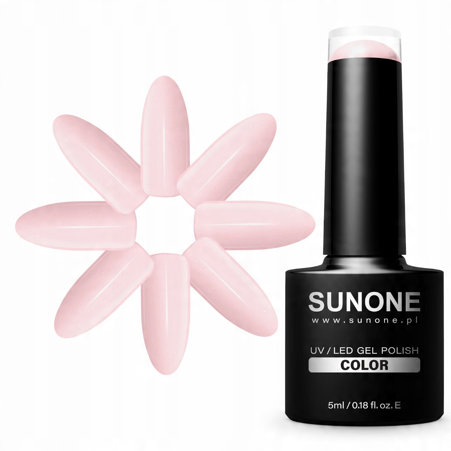 

Sunone Lakier Hybrydowy R01 Rose Róż Z Drobinkami