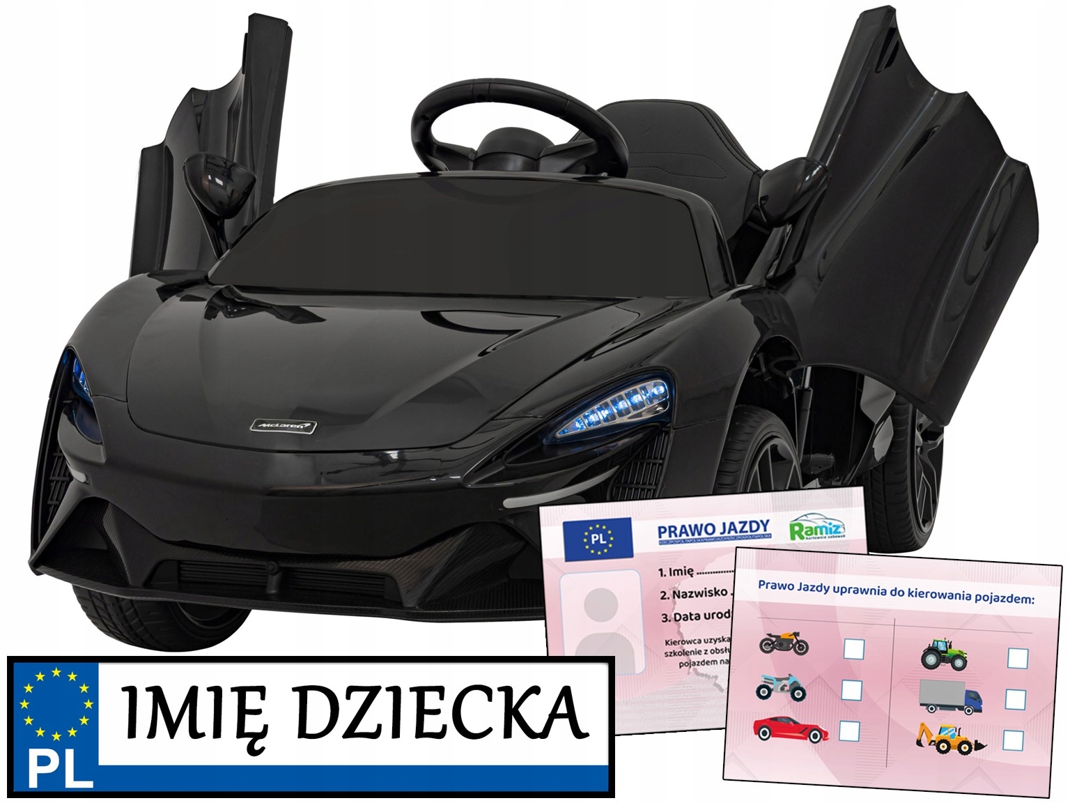 dziecięcy samochód elektryczny na pilota McLaren Artura pilot dla rodzica