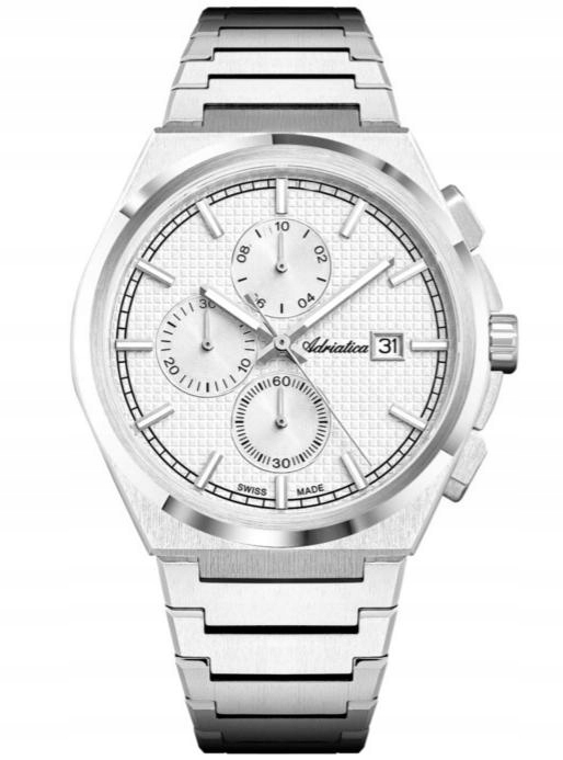 Nowy Zegarek męski Adriatica A8348.5113CH srebrny chronograf