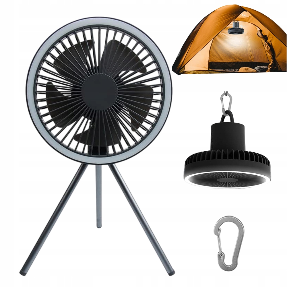 Bezdrátový Ventilátor 10000 Mah S Háky A Trojnožkou