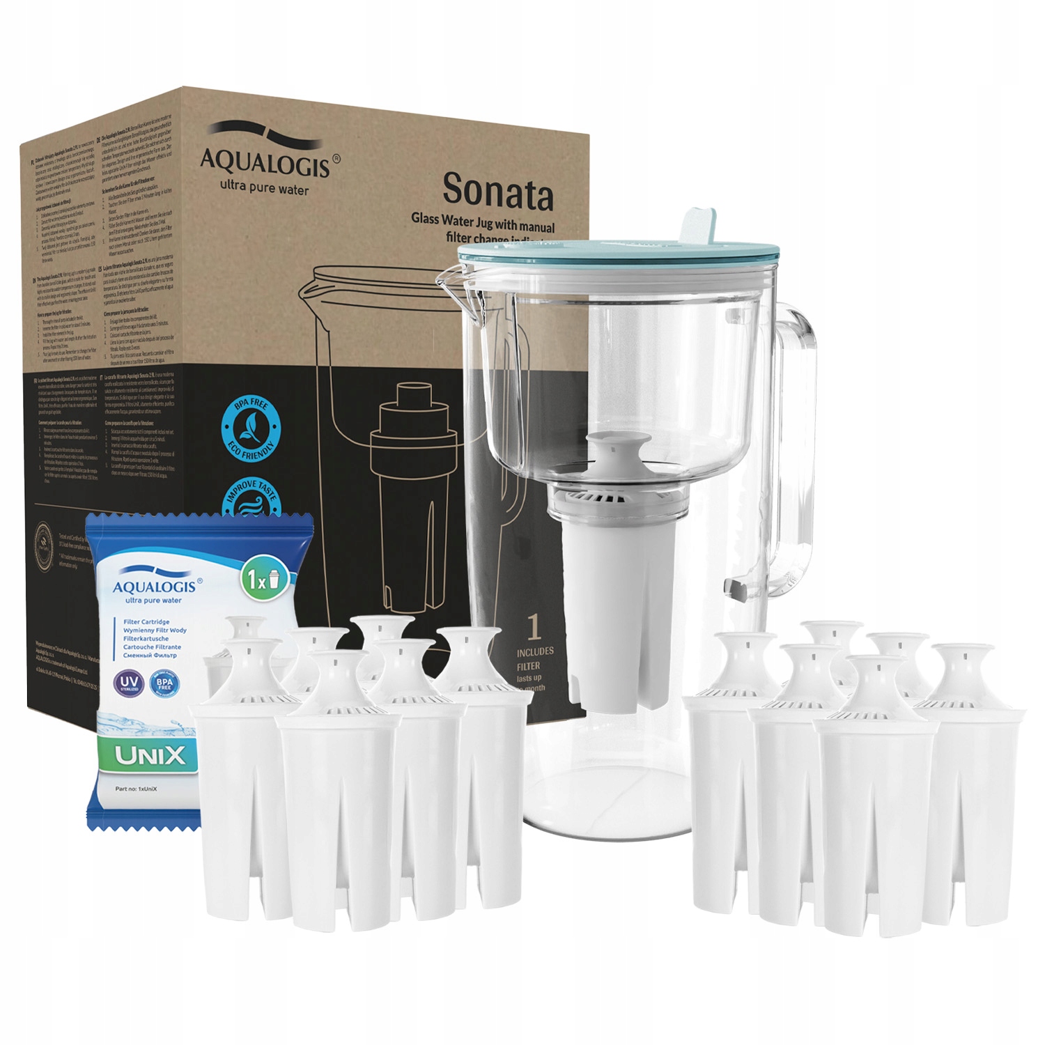 Filtrační konvice Aqualogis Sonata 2,9 l modrá 12 náplní