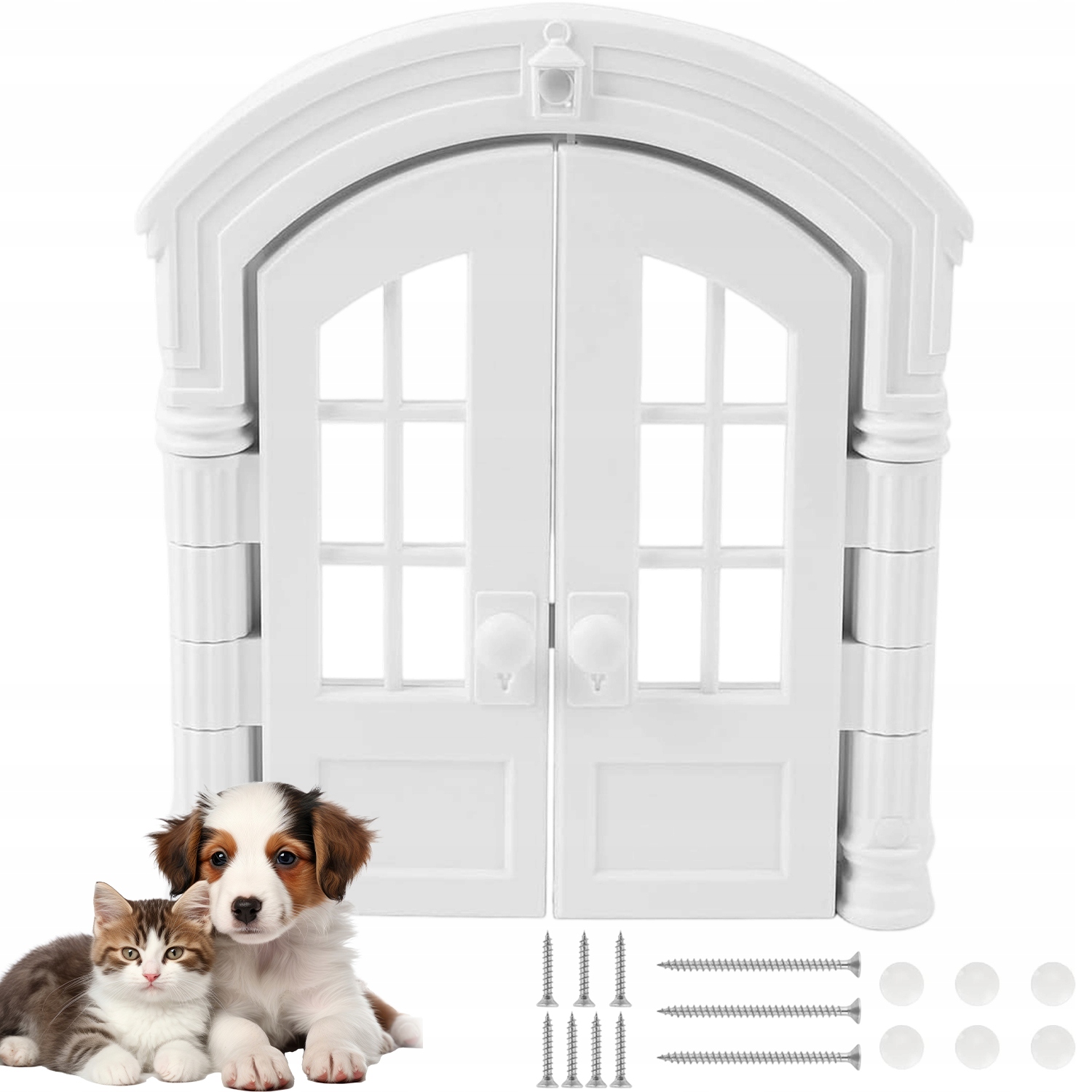 Levně Francouzské Dveře Pro Kočky Bez Dveří Bezhlučný Výstup 24 CM Bílé